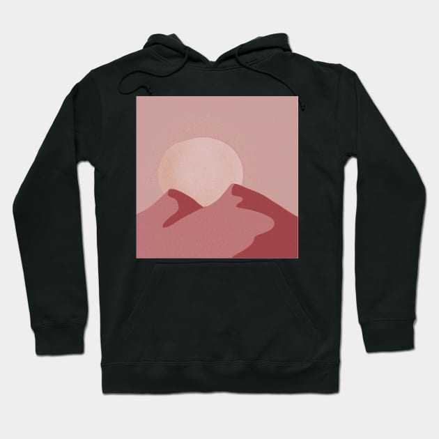 Pink and Red Montain and Sky from desert Hoodie by myyylla